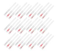 Healifty 60pcs Silicone Lip Brush Applicators with Lid Small Portable Lipstick and Lip Gloss Makeup Tools White Handle with White Pink Red Silicone Tips and Beauty Travel