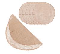 Healifty 6pcs 32cm round Rustic Burlap Placemats Natural Jute Table Mats for Wedding Dinner Party Farmhouse Dining Table Decor Coasters Set