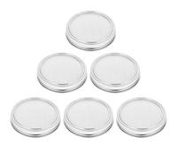 Healifty 6pcs 86mm Stainless Steel Sprouting Lids with Fine-mesh Screen for Wide Mouth Mason Jars, Suitable for Tea and Seeds Soaking in Kitchen and House