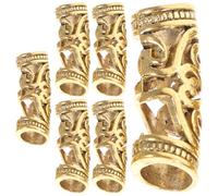 Healifty 6pcs Alloy Dreadlock Crochet Hook Hair Cuffs with Hollow out Design Simple to Use Hair Extension Tool for Party