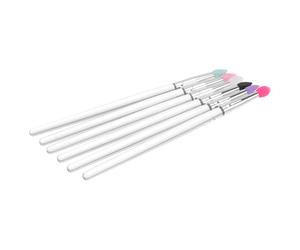 Healifty 6pcs Big Sequined Silicone Eye Shadow Brush Set with Plastic Handle, Precise Application and Reusable Design, for Work the Go Use Color Style