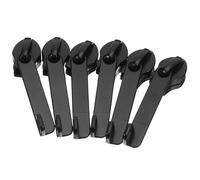 Healifty 6Pcs Black Nylon Zipper Head and Puller Repair Kit Explosion-Proof Double-Layer Design for Travel Bags and Jackets