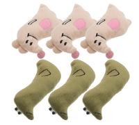 Healifty 6pcs Cat Chew Set with Plush Snake and Kangaroo, Soft Interactive Pillow for Kittens Teeth Cleaning, Indoor Catnip Bite for Cat Play and Exercise
