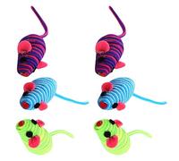 Healifty 6pcs Cat Mice Cat Mouse Twined Avoid Scratching Furniture Elastic Rope 4.72x1.38x1.38 Inch Front Door Office Kittens Random Color