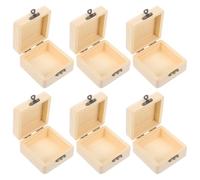 Healifty 6pcs DIY Wooden Storage Boxes for Bracelets and Small Items, Synthetic Material with Delicate Design, for Hand Painting Craft and Jewellery Display