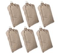 Healifty 6pcs Drawstring Burlap Storage Pouches Breathable Vegetable Bags with Strong Capacity for Home Food Organization and Reusable Storage