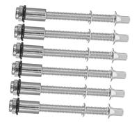 Healifty 6pcs Drum Hardware Screws Metal Drum Screw Rods Replacement Set with Rubber Rings Distributing Pressure