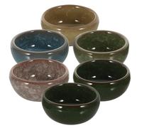 Healifty 6pcs Essential Oil Mixing Bowl Set Ice Cracked Ceramic Facial Bowls for Massage at Home and Beauty Salons Smooth Surface Decorative and Practical Random Color