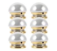 Healifty 6pcs Exposure Pearl Brooch Magnetic Clip No-sew Decorative Brooch Button Pin for Women Shirts Dresses Scarves