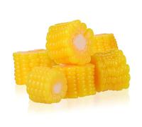 Healifty 6pcs Fake Corn Slices PVC Realistic Food Props Lightweight Portable Play Kitchen Accessories for Pretend Play and Photo Display