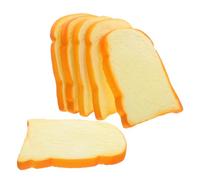 Healifty 6Pcs Faux Bread for Display Realistic Fake Sliced Toast Bread Models for Dollhouse and Party Decoration
