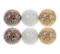 Healifty 6pcs Glass Sphere Balls for Centerpiece Decoration Versatile Decorative Orbs for Bowls Vases and Tables Gold Deep Khaki and White and Decor