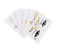 Healifty 6pcs Gold Foil Face Stickers Temporary Tattoos Decals for Halloween Masquerade Party Supply Random Styles