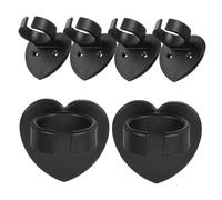 Healifty 6pcs Heart-shaped Microphone Holder Clips Wall Mount Brackets for Mic and Nameplate Secure Fixing Compact Lightweight Microphone Accessories for Musicians Singers Speakers