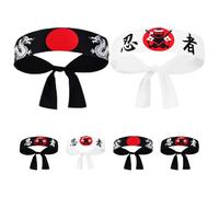 Healifty 6pcs Japanese Ninja Headband Set for Karate and Cooking with Robust Polyester Material and Stylish Modern Design, Accessories for Chef Costumes and Fitness Activities
