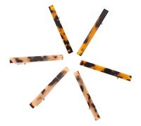 Healifty 6pcs Leopard Print Acetate Hair Clips Set Metal Alligator Bangs Styling Clips for Women Makeup Sectioning Hair Barrettes in Beige and Tortoiseshell and DIY Accessories