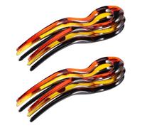 Healifty 6pcs Leopard Print U-shaped Resin Hair Forks with Double Teeth, Hairpin Sticks for Wedding, Party, and Everyday Styling, ’ Hair Accessories Set in Dark Coffee, Light Coffee,