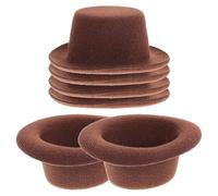 Healifty 6pcs Mini Cowboy Tiny Hats for Crafts, Adorable Small Cloth Hats for Dogs and Cats, Easy to Carry Pet Decoration Accessories, for DIY Decorating and Party Use, Coffee Colour