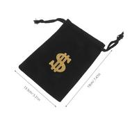 Healifty 6pcs Mini Drawstring Bags Jewelry Drawstring Coin Purse Cloth Bags Black