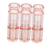 Healifty 6pcs Mini Refillable Lip Gloss Tubes Clear Round Plastic Containers with Applicator Wand for DIY Lip Oil and Lipstick Lightweight Travel Makeup Bottles for Women