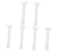 Healifty 6pcs Mini Roman Pillar Figurines Decorative Columns for Dollhouse Home Decor Photo Props Lightweight Portable Classical Architecture