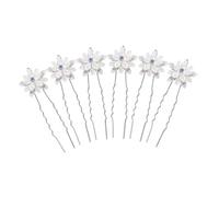 Healifty 6pcs Pearl Flower Hairpins Lightweight Hair Barrettes for Women Medium Thick Long Hair Accessories Shiny Decorative Clips for Secure Hairstyle Hold