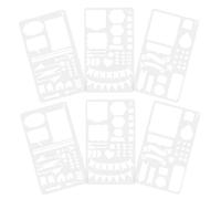 Healifty 6pcs Planner Stencils Set with Hollow-Out Painting Templates for DIY Journaling and Crafting, 3+6+7 Sizes, Reusable Drawing Aids for Art Supplies and Journal Accessories
