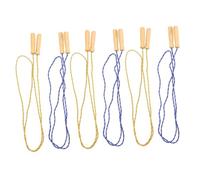 Healifty 6Pcs Portable Outdoor Skipping Rope with Wooden Handles for Fitness Workout Weight Loss and Physical Education Exercises Lightweight and Easy to Carry