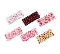 Healifty 6pcs Printed Elastic Headbands for Women, Heart Lips Rose Pattern Sports Hairbands, Sweat-absorbent Fitness Hair Accessories for Workout and Daily Use