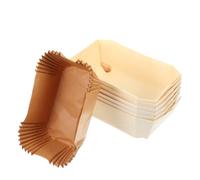 Healifty 6pcs Rectangular Bread Loaf Pans Set 140x95x50mm, Paulownia Wood Baking Mold with Natural Kraft Paper Trays, Nonstick Multipurpose Toast and Cake Baking Boxes for Kitchen Use