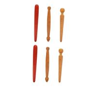 Healifty 6pcs Reflexology Foot Sticks Wooden Massager Pen Acupuncture Tool Foot Reflexology Massager