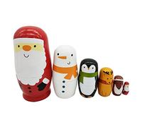 Healifty 6pcs Russian Nesting Dolls Matryoshka Wood Santa Claus Stacking Toy Doll