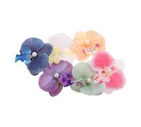 Healifty 6pcs Silk Orchid Hair Clips with Pearl Flower Decoration, Butterfly Phalaenopsis Hawaiian Hairpins for Beach Vacation, Stylish Boho Tropical Floral Hair Accessories