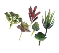 Healifty 6pcs Simulation Succulent Plants Faux Greenery Decorative Artificial Plants for Home Office Desk Display Realistic Mixed Styles for Living and Shop Ornament