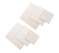 Healifty 6pcs Square Wood Panel Boards for Painting, Unfinished Wooden Canvas Boards with Smooth Surface and Comfortable to Hold, for Home Craft Lessons and School Group Activities,