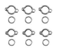Healifty 6pcs Stainless Steel U-shaped Parrot Foot Rings Bird Anklets Foot Chain Rings for Bird Training