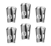 Healifty 6pcs Stainless Steel Wine Stopper, Bottle Sealer, Silver, for Cava and Wine, Double Button Vacuum Seal, Maintains Aroma, Anti-Leakage