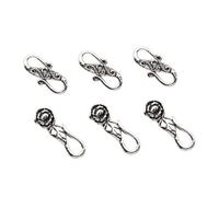 Healifty 6pcs Sterling Silver S-Shaped Connecting Clasp for DIY Jewelry Making Lightweight Lobster Clasps for Bracelets Necklaces Repair and Craft Accessories