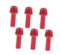 Healifty 6Pcs Titanium Bike Rotor Screws Red Disc Brake Bolts for Mountain Road Folding Bikes Cycling Supplies Replacement Kit