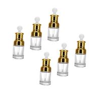 Healifty 6Pcs Transparent Glass Dropper Bottles Essential Oil Dispenser Perfume Container for Aromatherapy Skincare Massage Oil Refillable Travel Vials