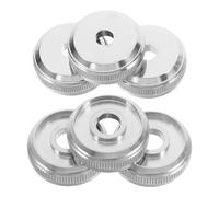 Healifty 6pcs Trumpet Valve Button Accessories Set with Upper and Lower Metal Caps for Trumpet Replacement, Silver Colour, Versatile Use and Enhanced Stability, for Performances