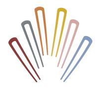Healifty 6pcs U-shaped Solid Hairpins for Women Colorful Candy Tone Hair Forks Hair Clips Set Versatile Accessories for Daily Styling and Casual Wear Random Color