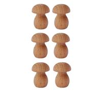 Healifty 6pcs Unpainted Wooden Mushroom DIY Craft Kit, Mini Bonsai Simulation Mushrooms for Garden Decoration and Photography Props, Natural Wood Micro Landscape Ornaments