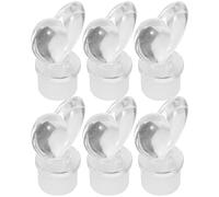 Healifty 6pcs Vintage Glass Aroma Dispenser Caps Set, Plastic Decorative Bottle Plugs with Heart Design for Perfume and Makeup Containers, Portable Reusable Bottle Stoppers for Home