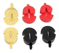 Healifty 6pcs Violin Rubber Mutes Set with Yellow, Red, Black - Small Violin Practice Silencers for Volume Control and Musical Instrument Accessories