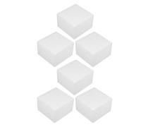 Healifty 6pcs White Square Foam Cake Dummy Blocks 5.89 Inch Polystyrene Reusable Cake Model with Multifunctional Design and Easy Cleaning for Birthday Party Decoration and Baking Classes