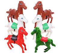 Healifty 6pcs Wind Up Horse for Creative Fun Playset Random Color Birthday Party Supplies Stimulate Hand Eye Coordination Clockwork Movement Random Color