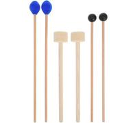 Healifty 6pcs Wood Drum Mallets Set with Yarn and Bass Drum Mallets Percussion Sticks for Timpani and Suitable for Beginner