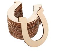 Healifty 72pcs Unfinished Horseshoe Wood Slices DIY Wooden Cutouts Double Sided Graffiti Craft for Weddings Birthdays and Party Decorations
