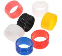 Healifty 7pcs Tennis Racket Grip Bands Set, Reusable Silicone Overgrip Protector Rings for Badminton and Tennis Racquets, Multi-color Sweat Absorbent Racket Grip Rings for Sports